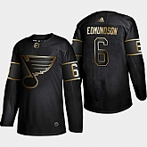 Blues 6 Joel Edmundson Black Gold Adidas Jersey,baseball caps,new era cap wholesale,wholesale hats